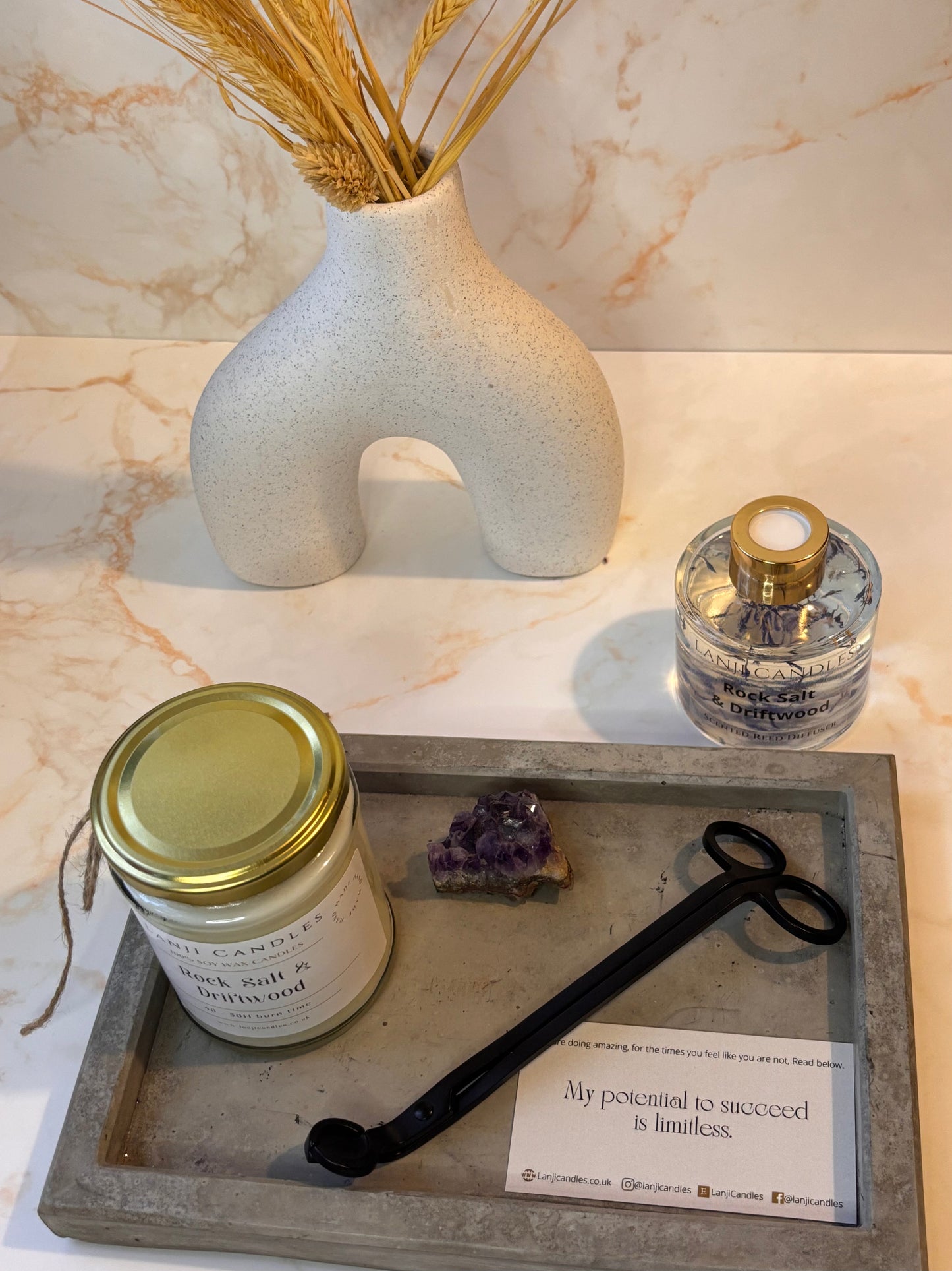 Rock Salt & Driftwood Scented Soy Wax Candle | Seasonal Collection