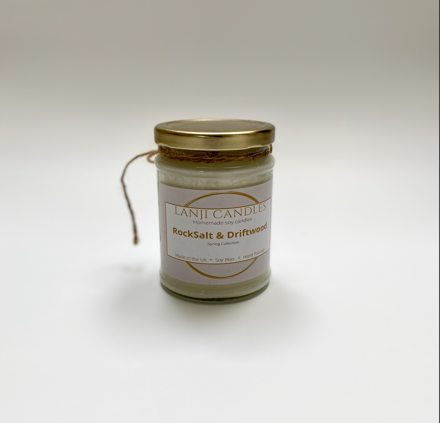 Rock Salt & Driftwood Scented Soy Wax Candle - Lanji Candles
