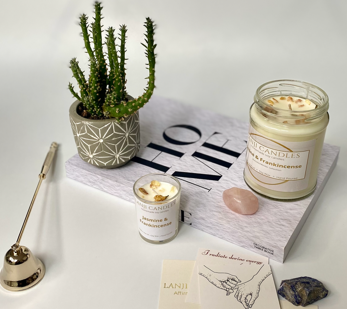 Jasmine & Frankincense Scented Soy Wax Candle | Seasonal Collection