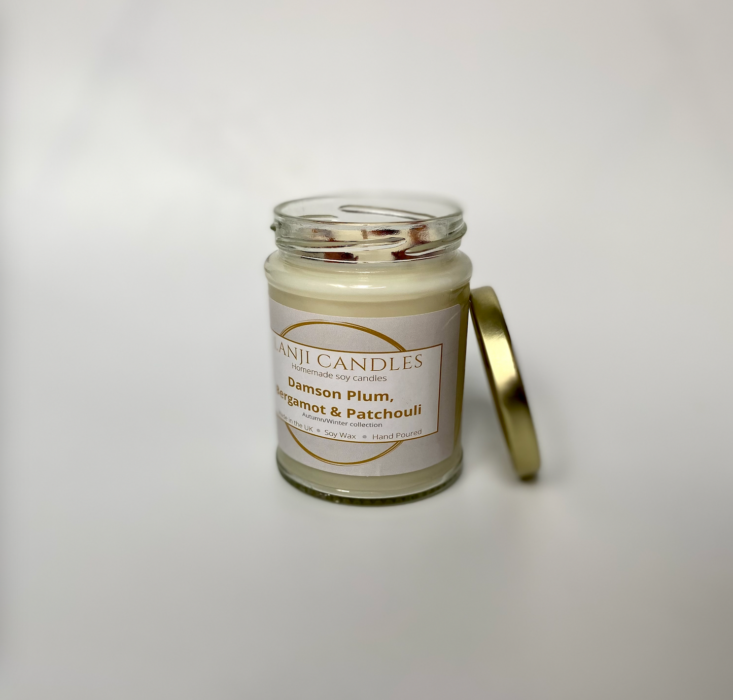 Damson Plum, Bergamot & Patchouli Scented Soy Wax Candle