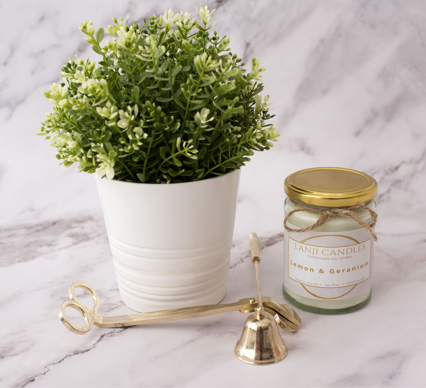 Lemon & Geranium Soy Wax Scented Candle