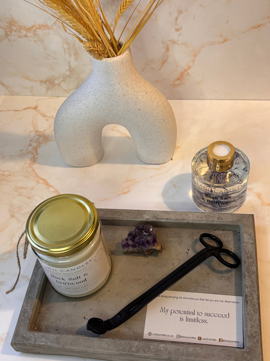 Rock Salt & Driftwood Scented Soy Wax Candle | Seasonal Collection