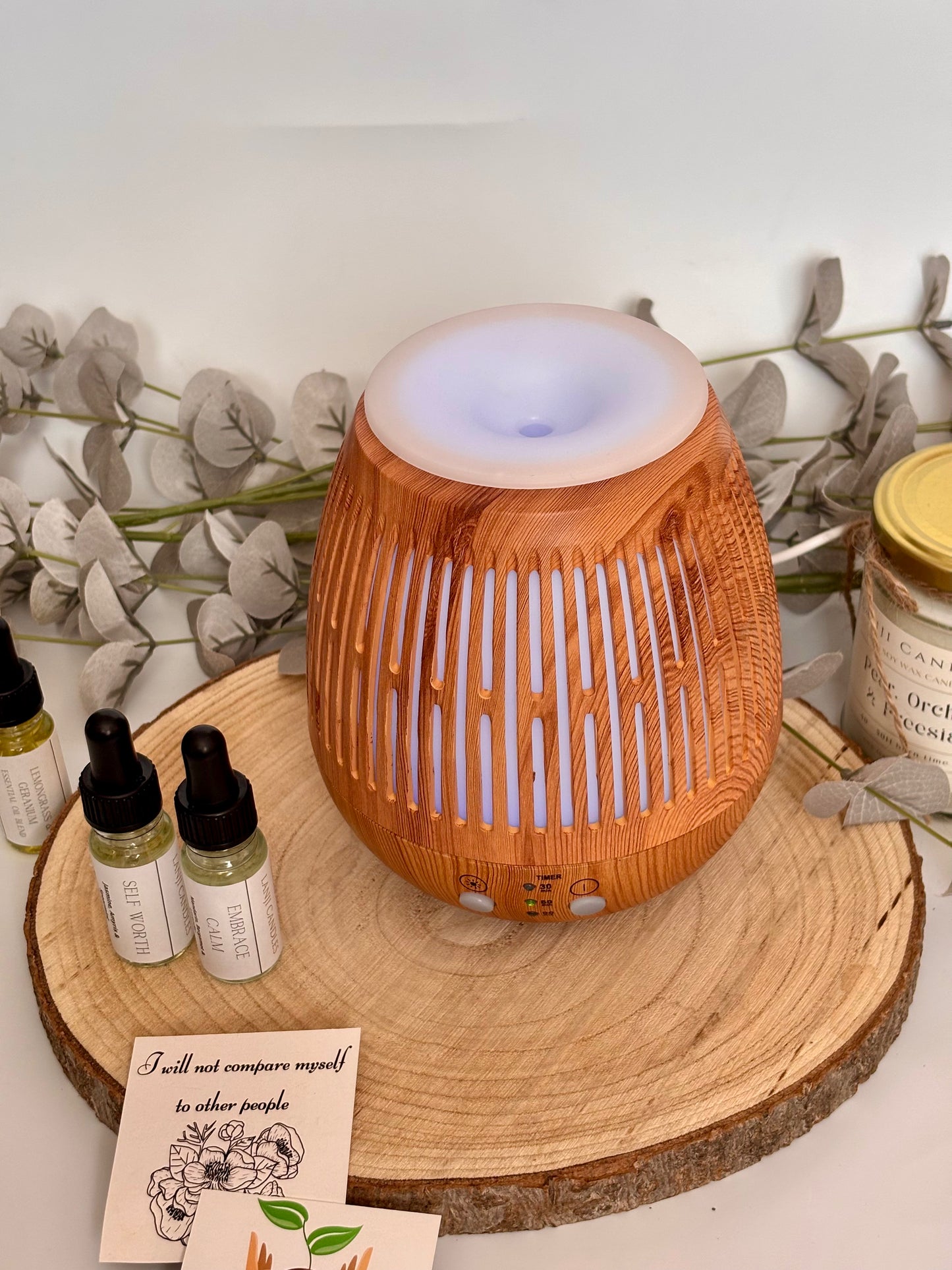 LED Ultrasonic Diffuser & Essential Oil Gift Set