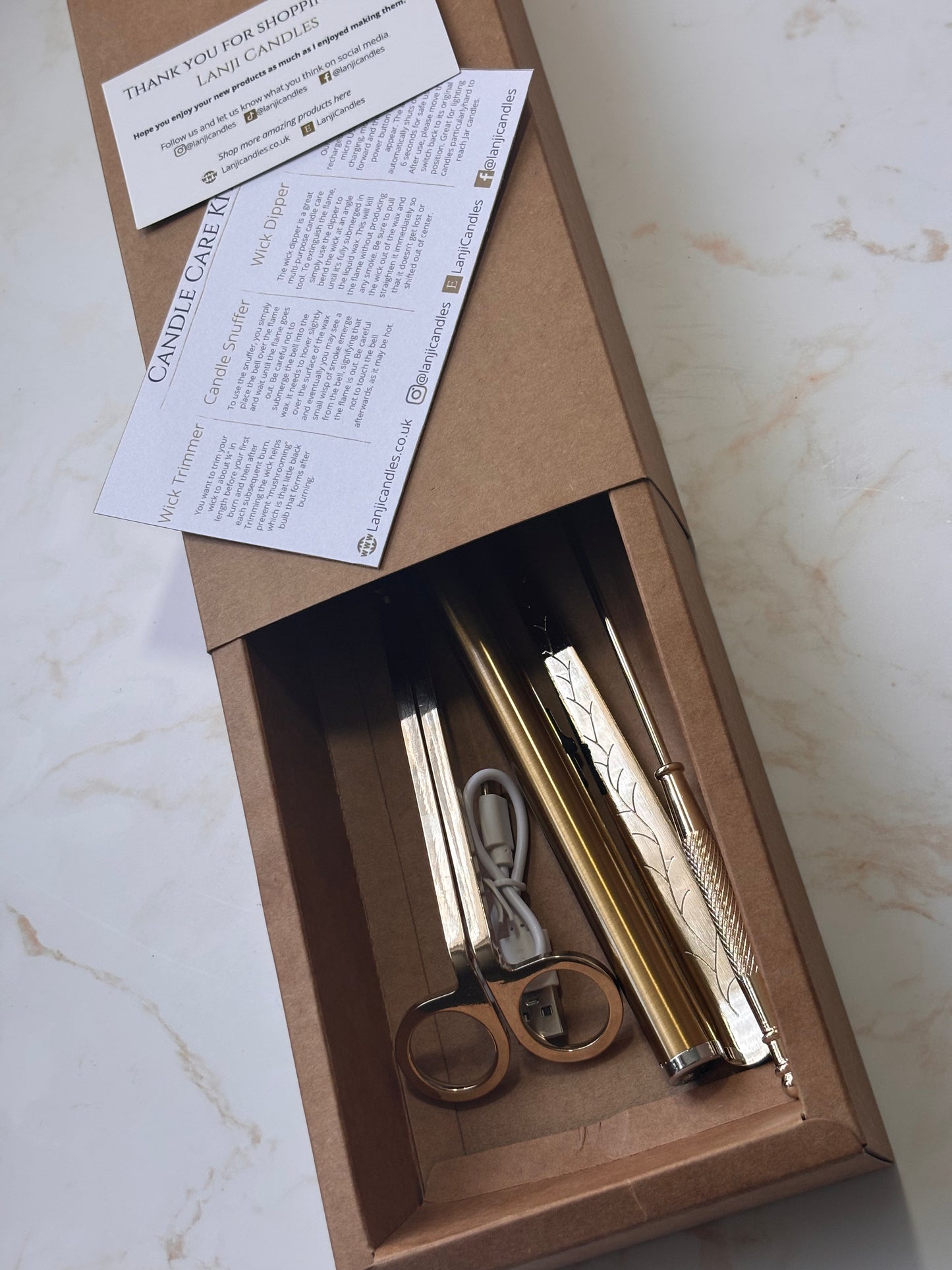 Candle Care Kit, with Electric Lighter, Wick Trimmer, Wick Dipper and Bell Snuffer