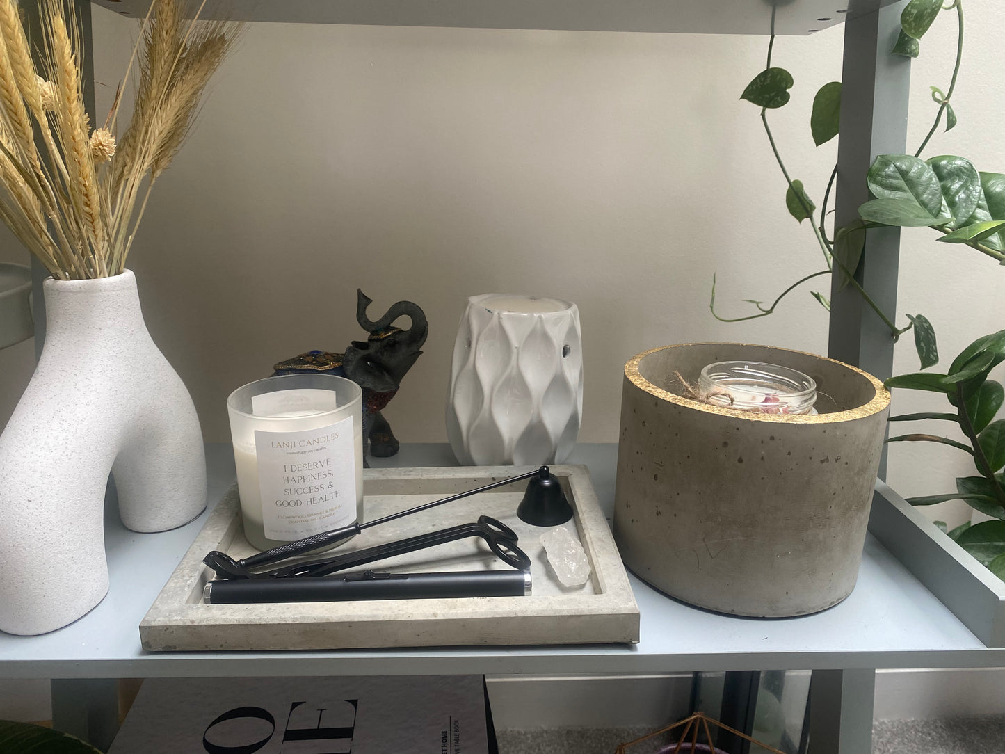 Concrete Tray & Candle Holder Gift Set | Away & Home collection