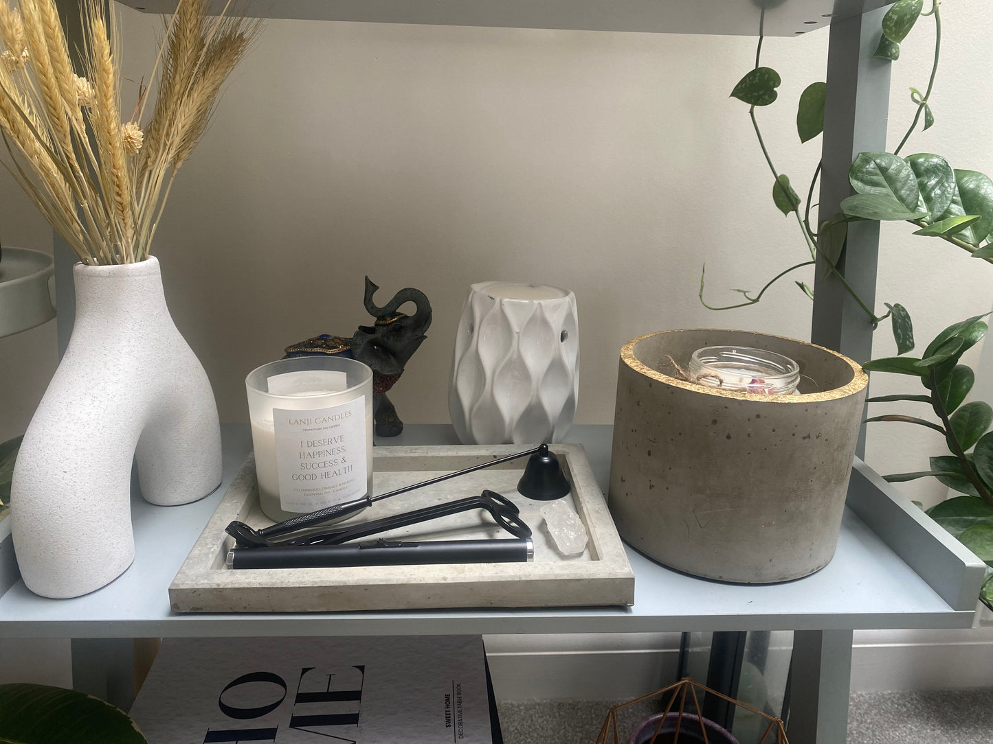 Concrete Tray & Candle Holder Gift Set | Away & Home collection
