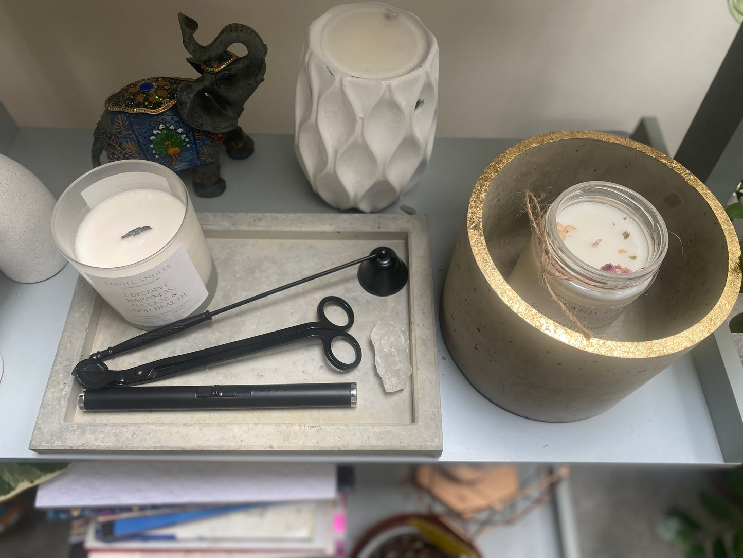 Concrete Tray & Candle Holder Gift Set | Away & Home collection