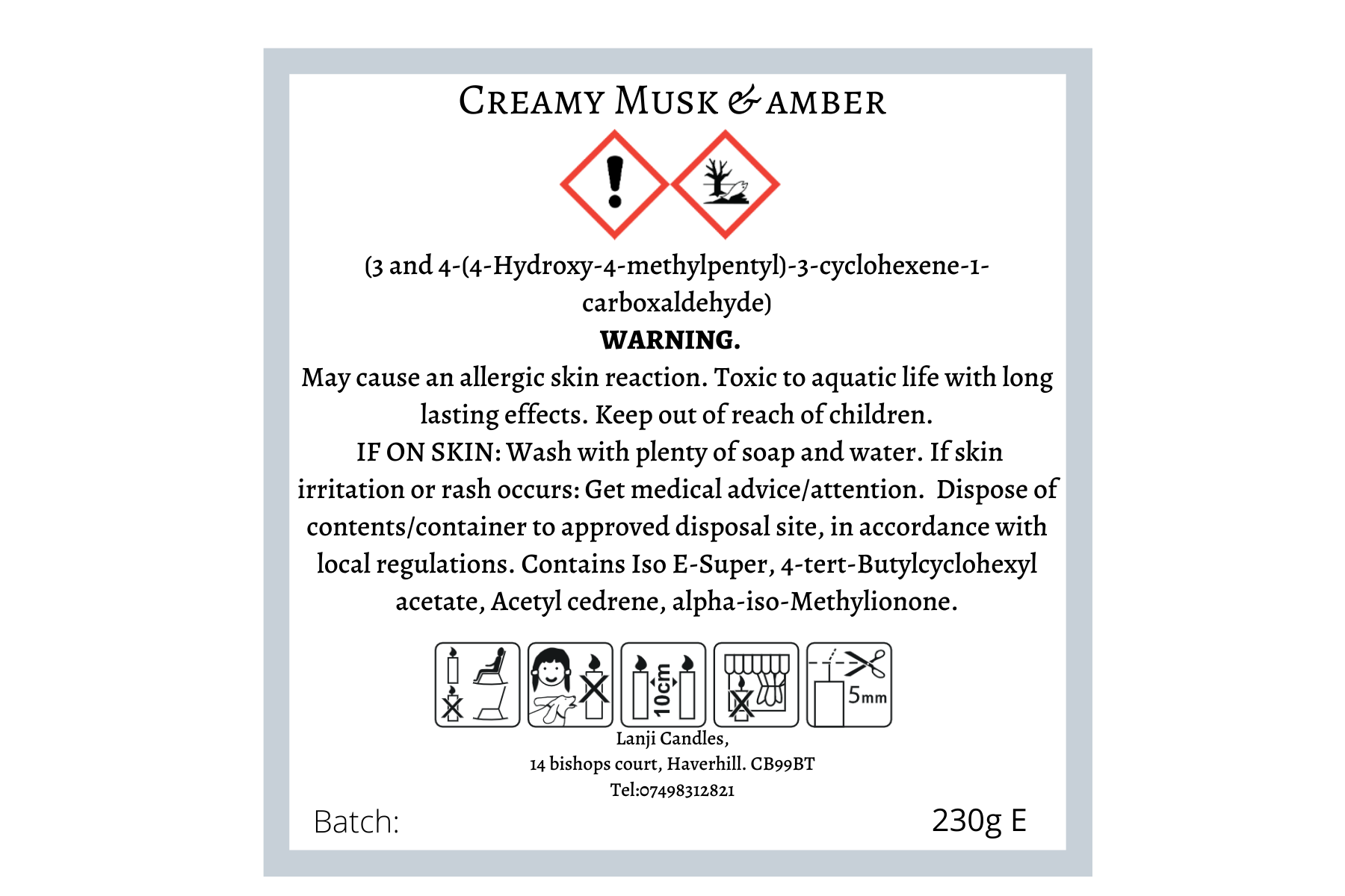 Creamy Musk & Amber Scented Soy Wax Candle. - Lanji Candles