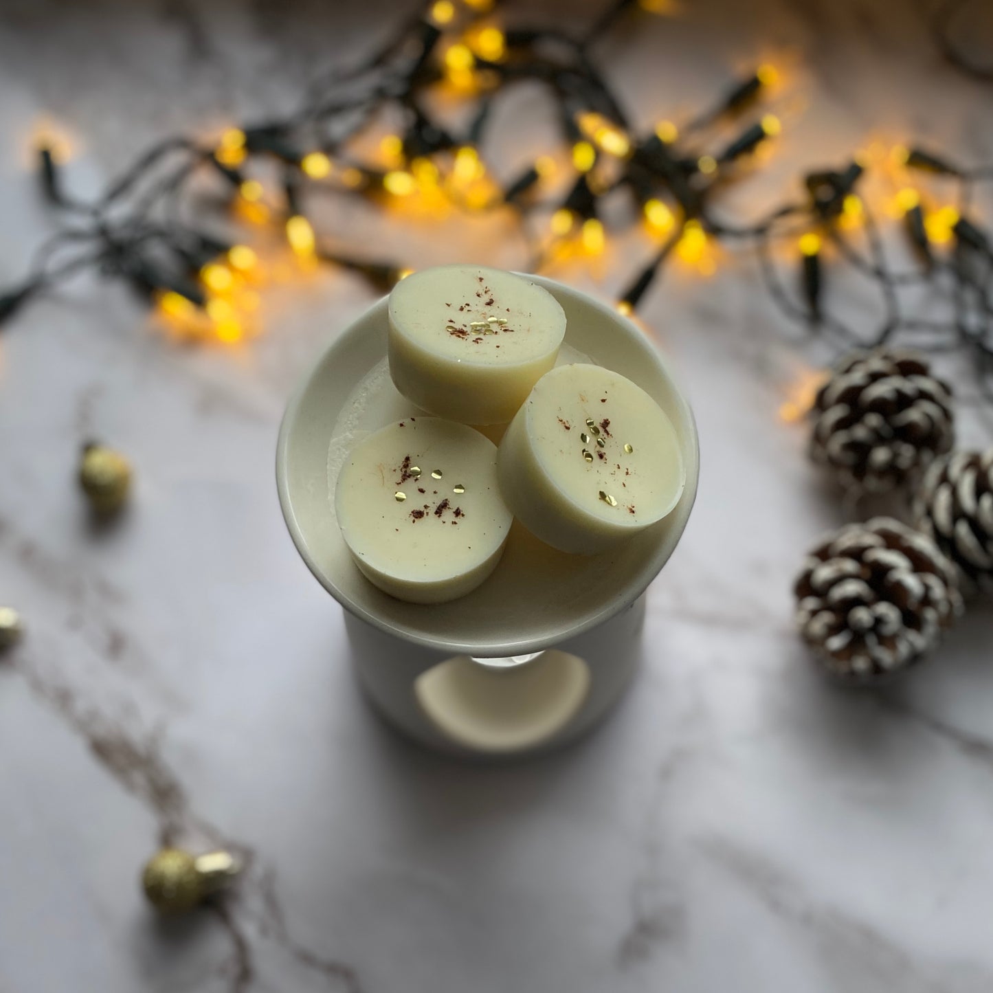 The Samfya Burner | Ceramic White Wax Melt Burner - Lanji Candles