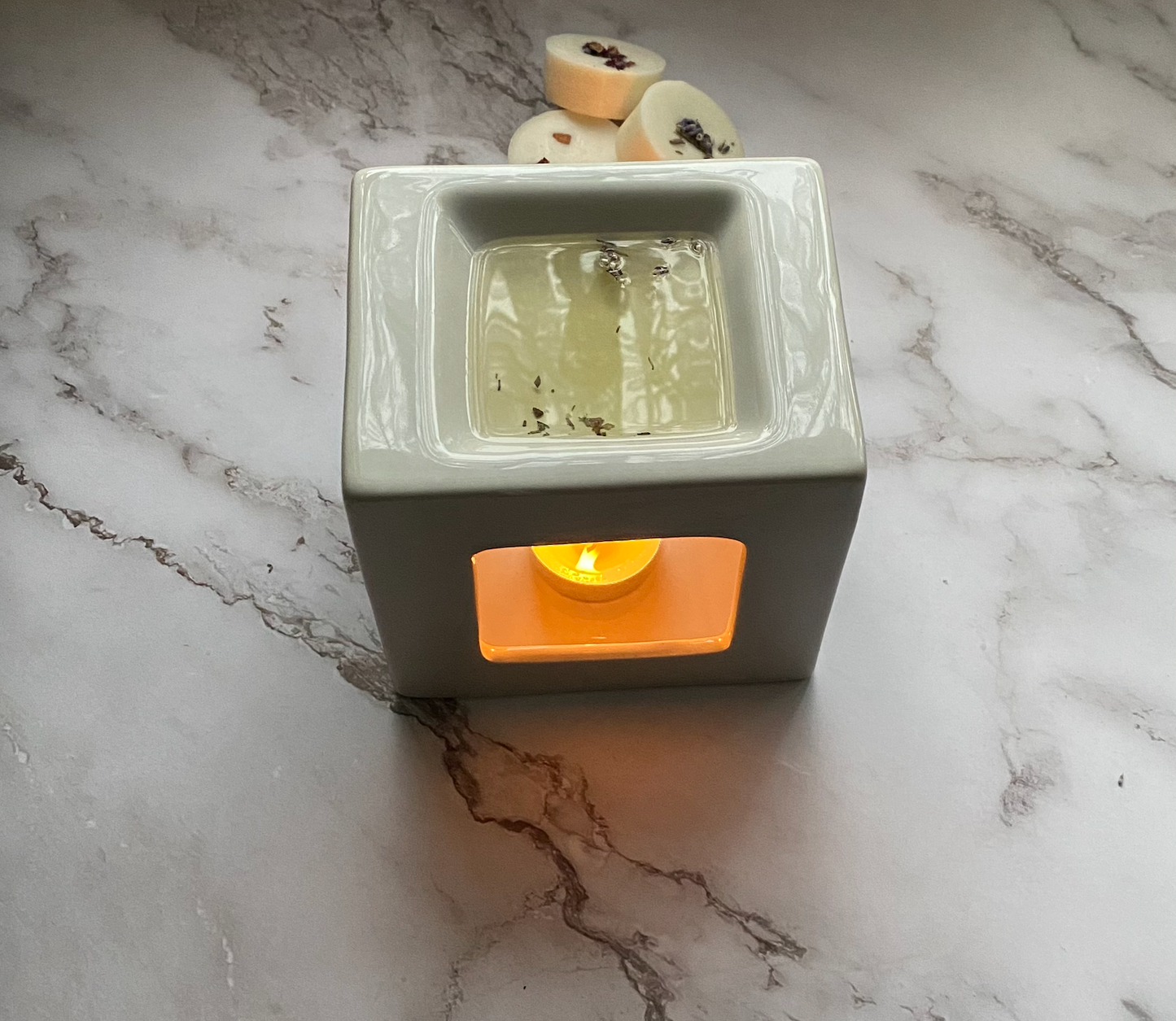 The Nkana Burner | Large Grey Ceramic Wax Melt Burner - Lanji Candles