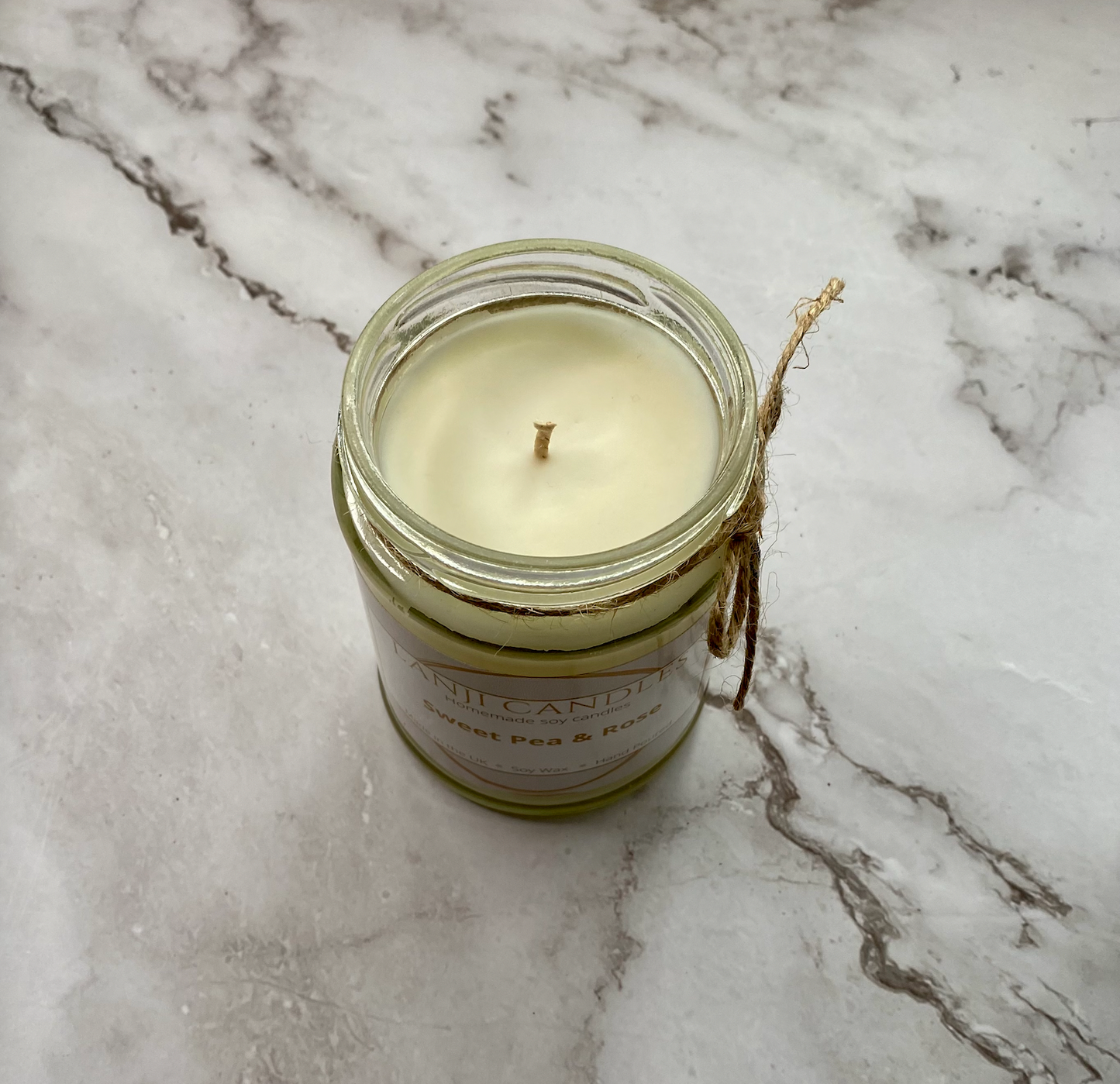 Sweet Pea & Rose Scented Soy Wax Candle - Lanji Candles