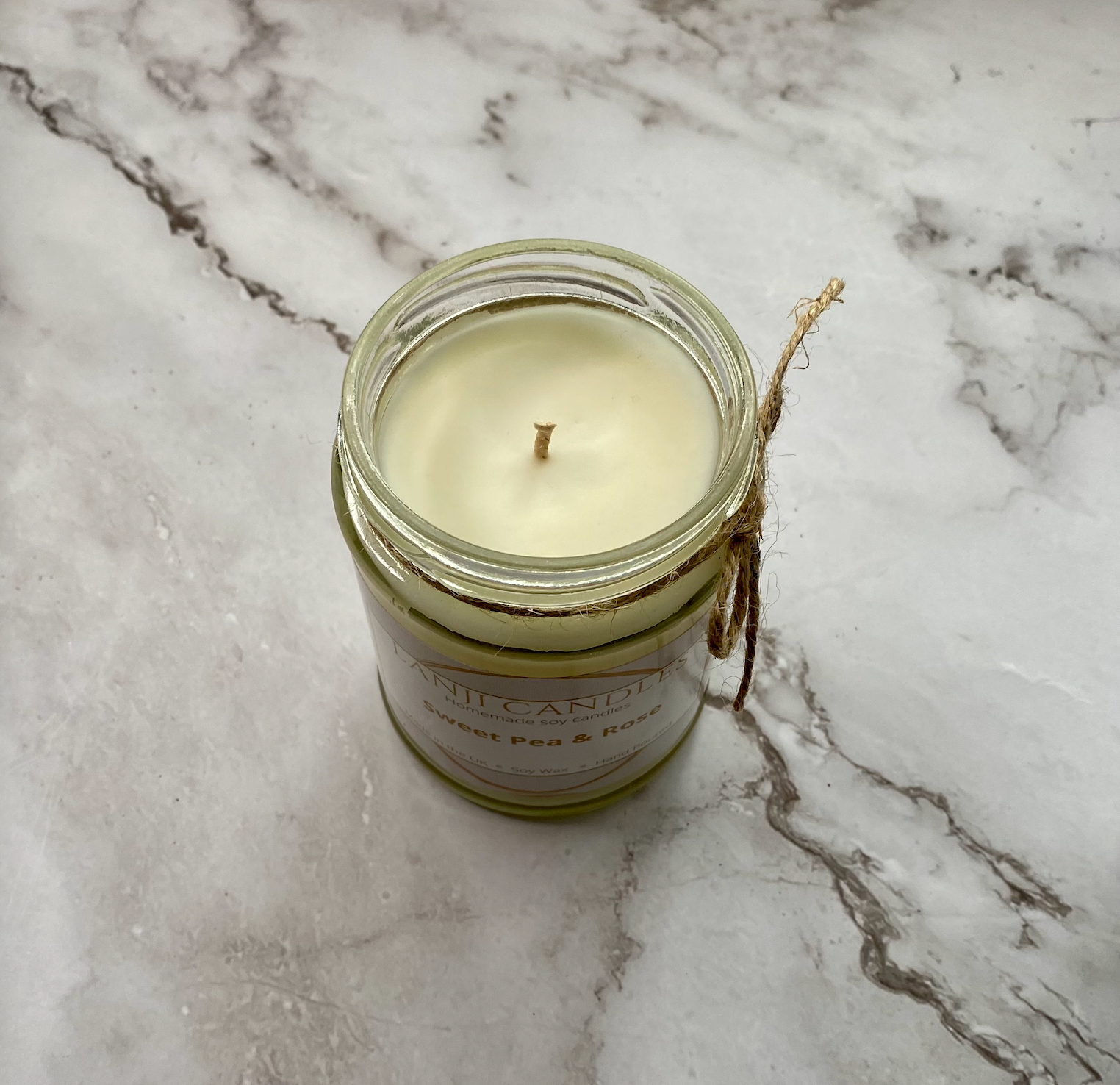 Sweet Pea & Rose Scented Soy Wax Candle - Lanji Candles