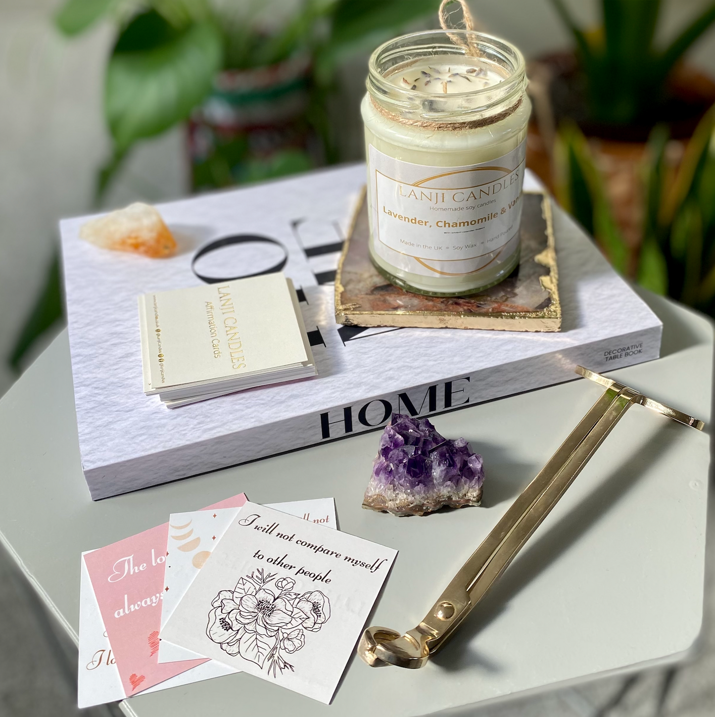 Affirmation Card Pack With Crystal - Lanji Candles