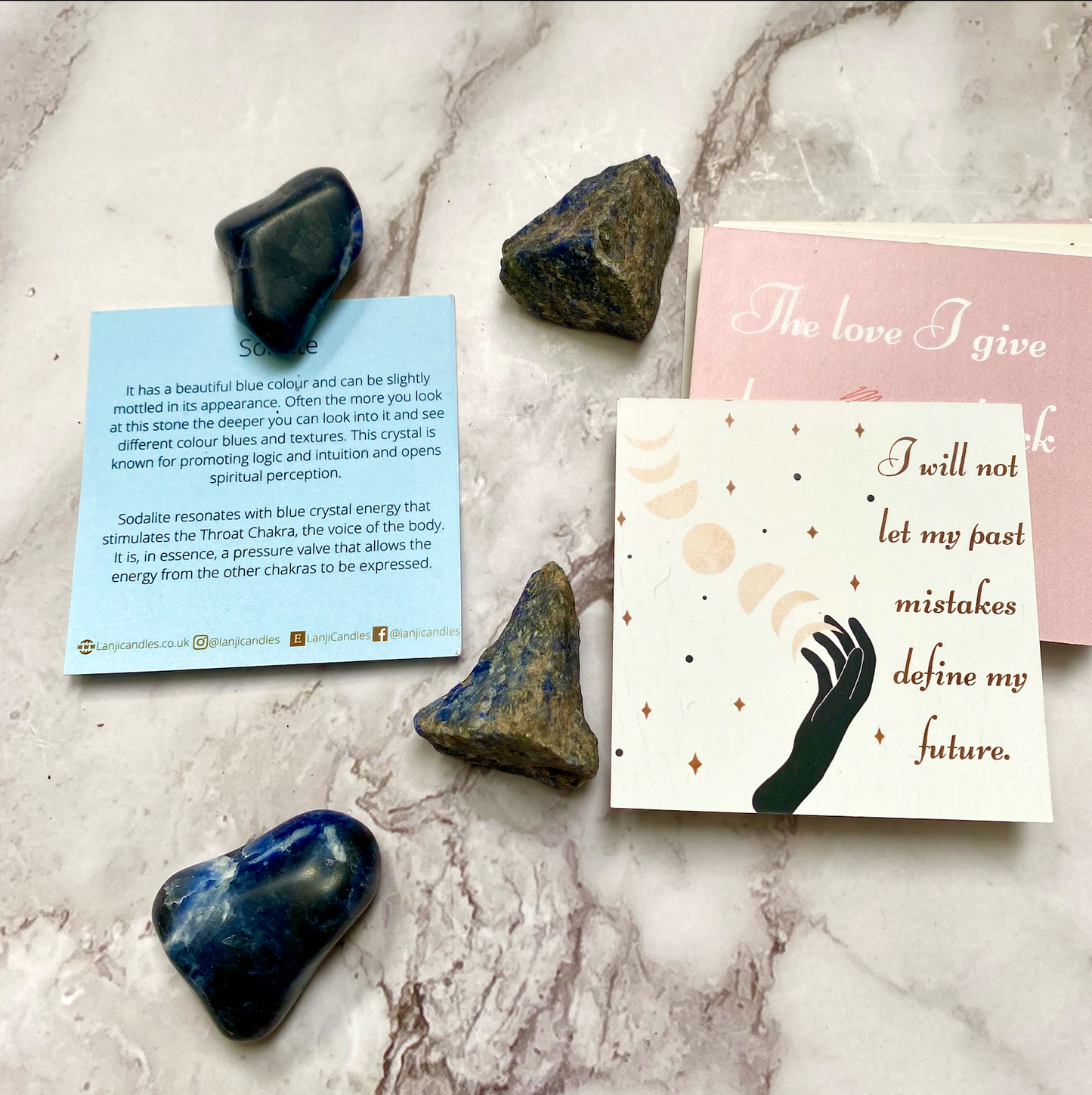 Affirmation Card Pack With Crystal - Lanji Candles