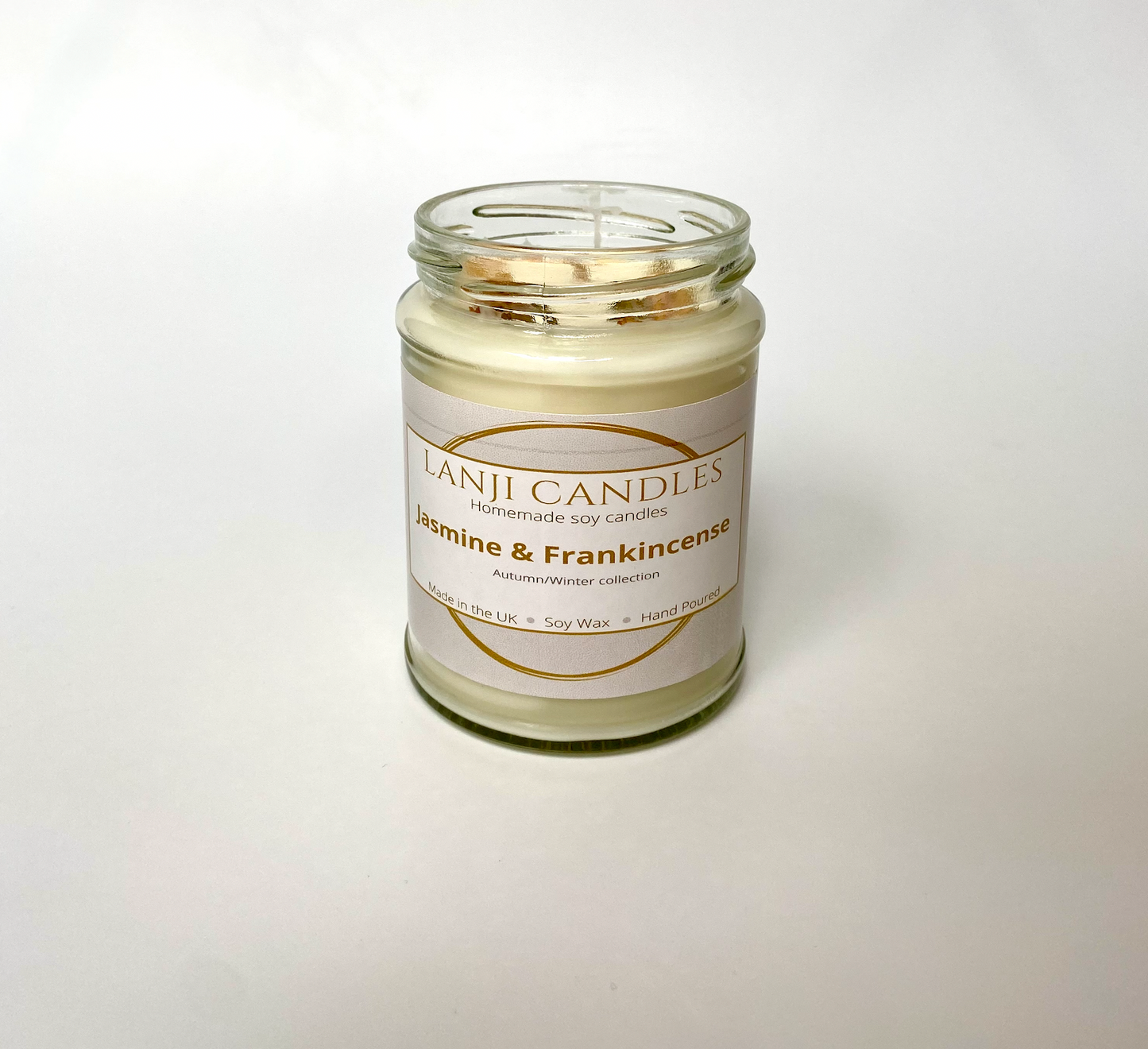 Jasmine & Frankincense Scented Soy Wax Candle