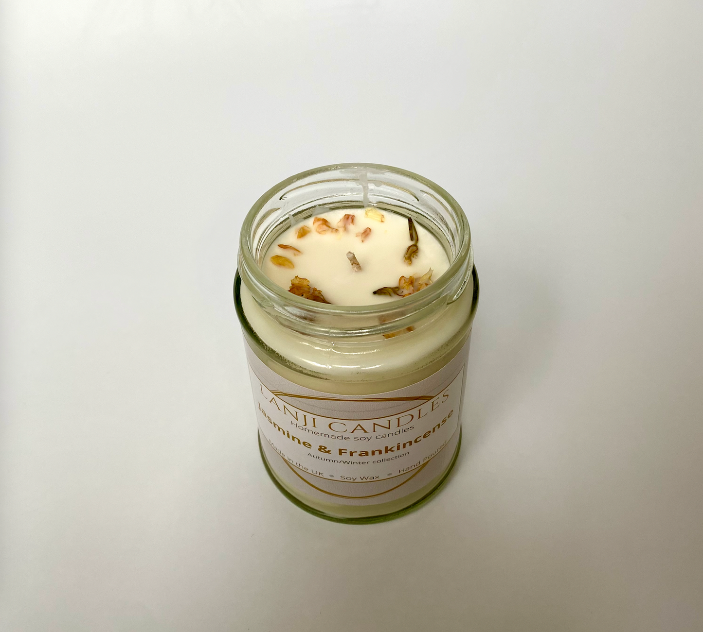Jasmine & Frankincense Scented Soy Wax Candle