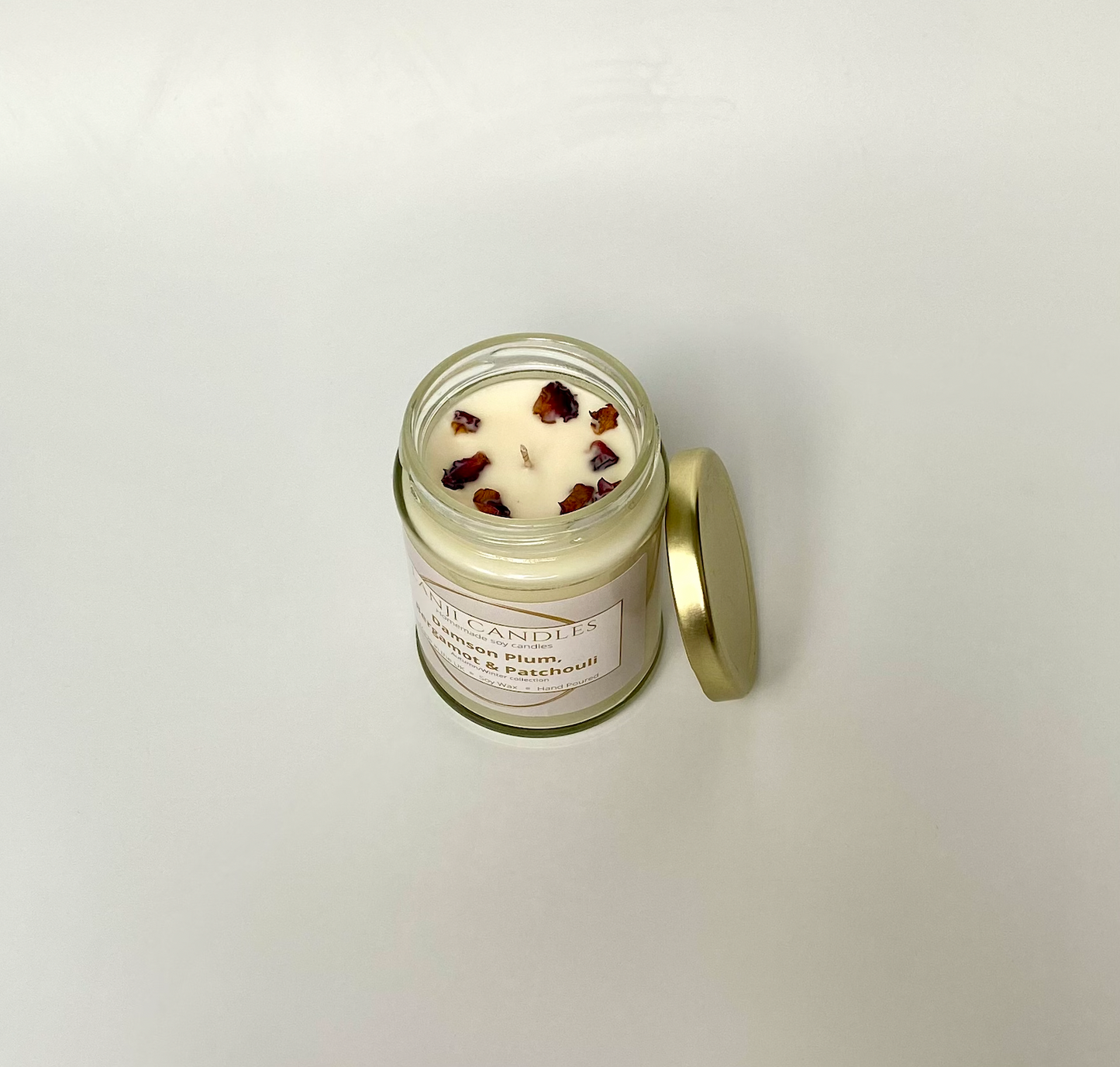 Damson Plum, Bergamot & Patchouli Scented Soy Wax Candle