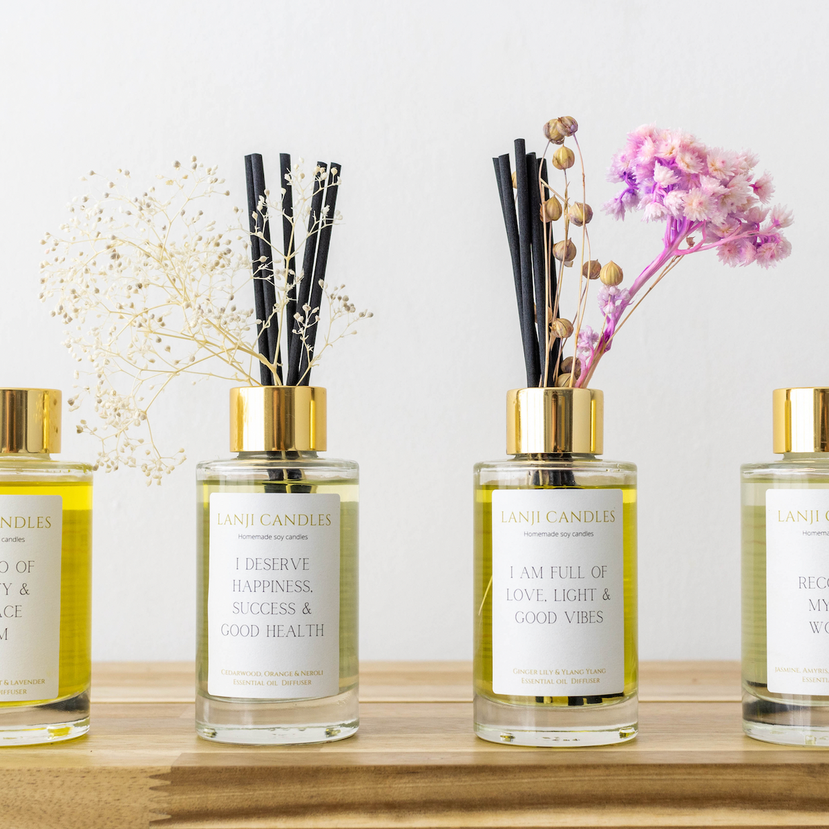 Oil Reed Diffuser Sample Photo Essential Oil Reed Diffusers | Affirmation Diffusers – Lanji Candles