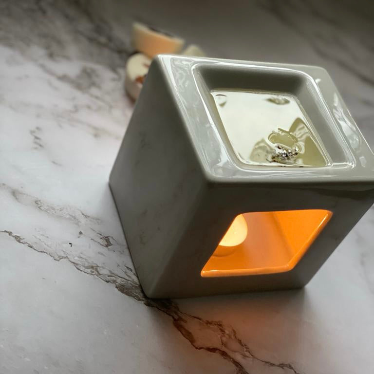 The Nkana Burner | Large Grey Ceramic Wax Melt Burner - Lanji Candles