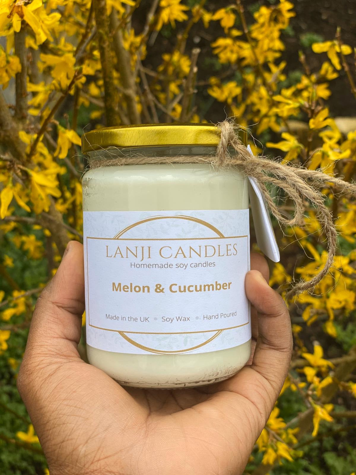 Melon & Cucumber scented soy wax candle - Lanji Candles