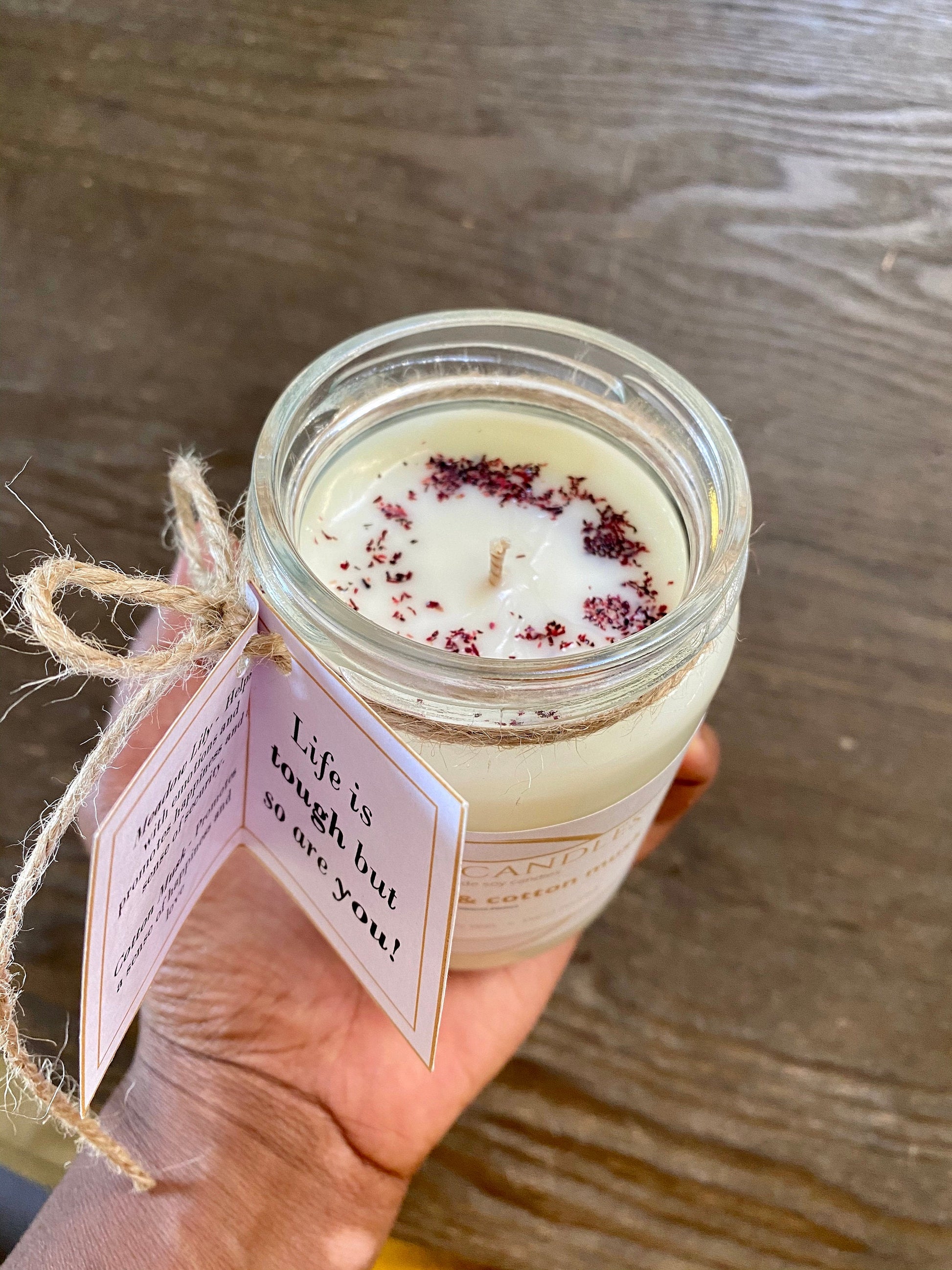 Meadow Lily & Cotton Musk scented soy wax candle - Lanji Candles