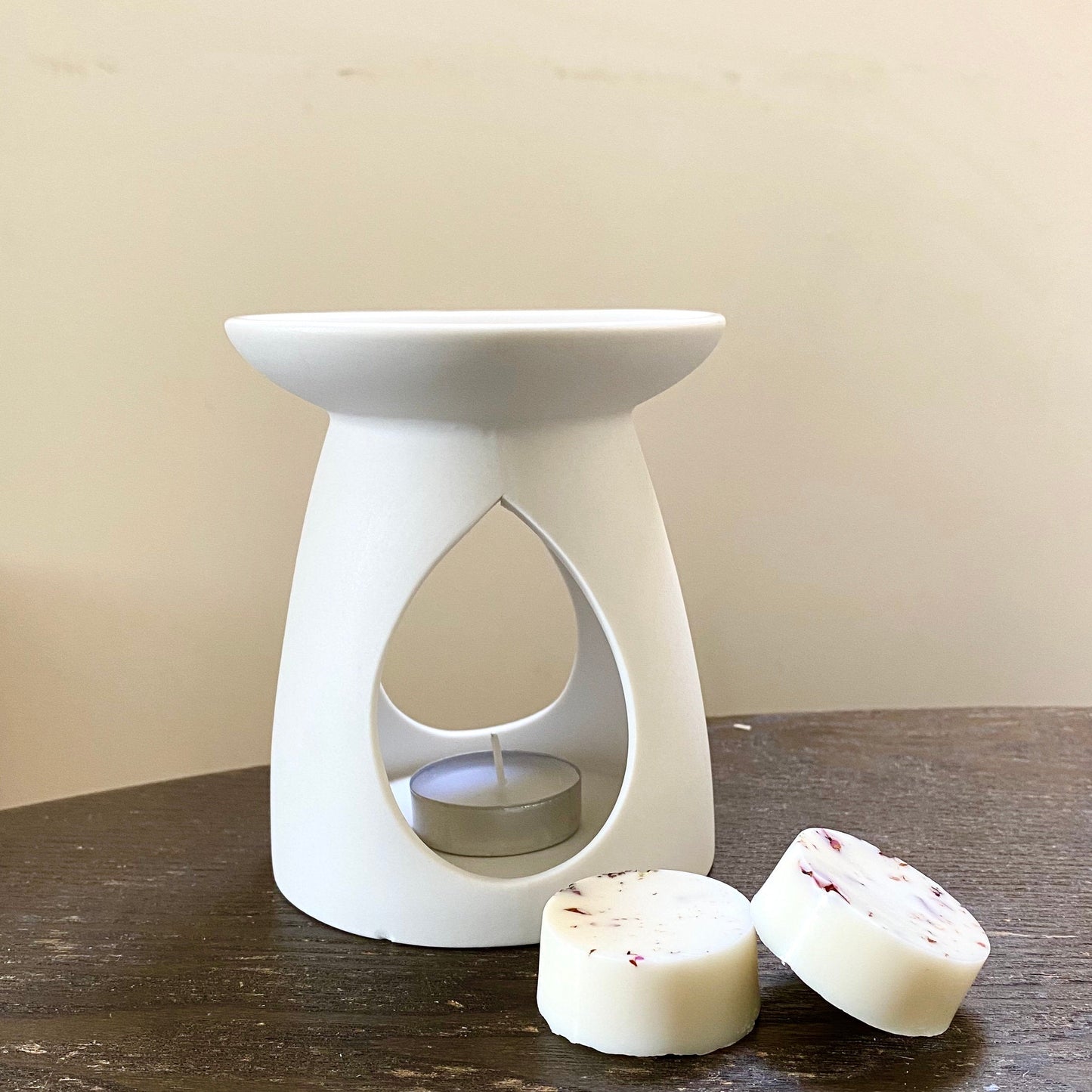 The Samfya Burner | Ceramic White Wax Melt Burner - Lanji Candles